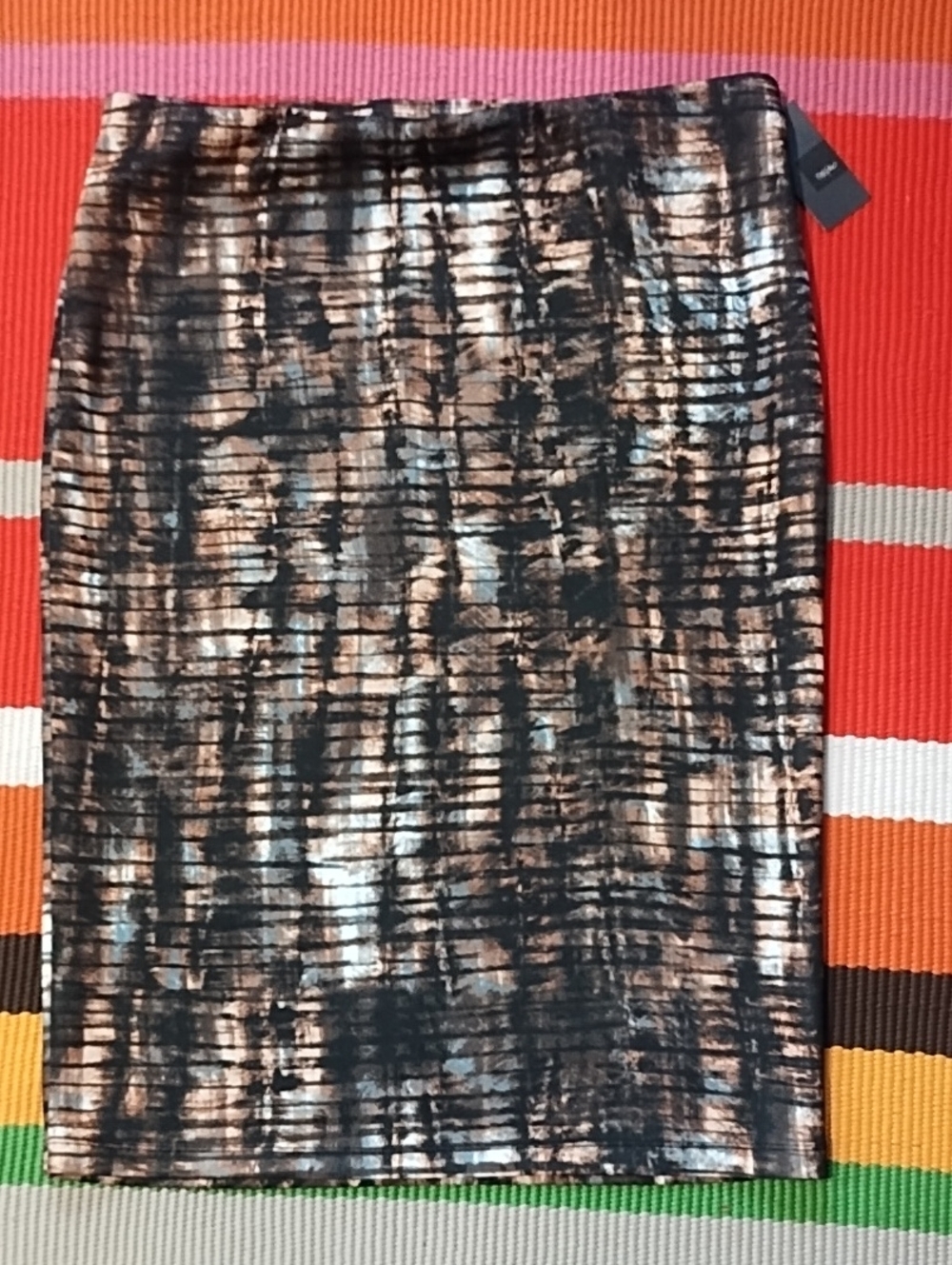 Mossimo NWT XL Copper and Black Metallic Pencil Skirt.